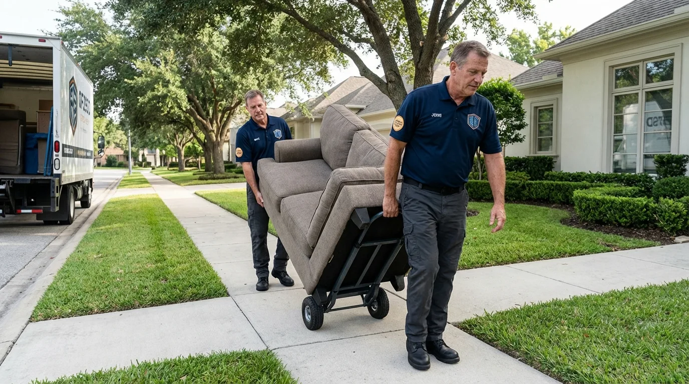 Local residential moving crew loading furniture in Winfield, WV