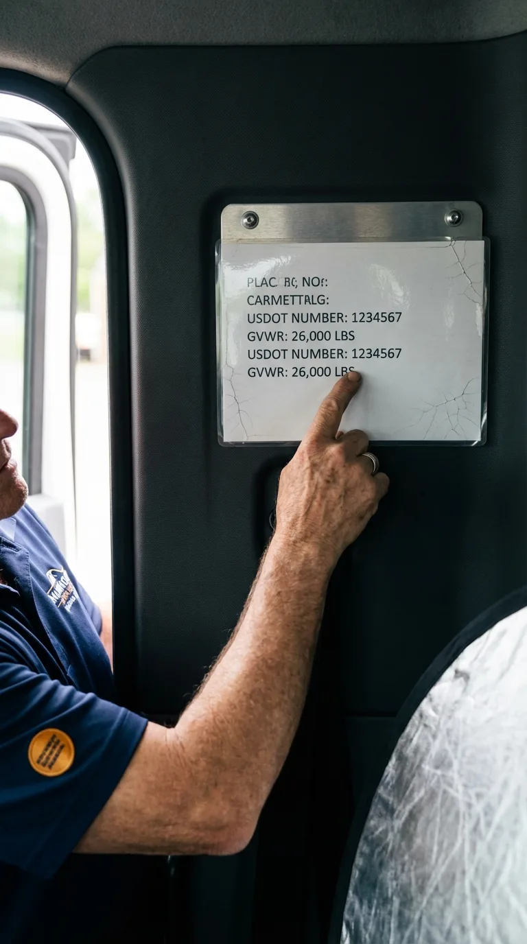 USDOT licensing placard verification in Winfield